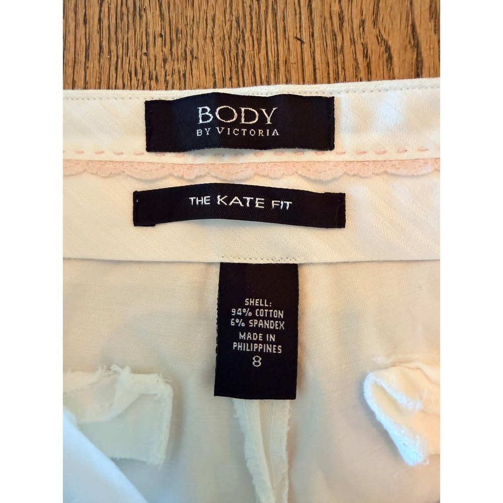 VTG Y2K Victoria's Secret Body‎ by Victoria The Kate Fit White Wide Leg Pants 8 - Picture 4 of 7